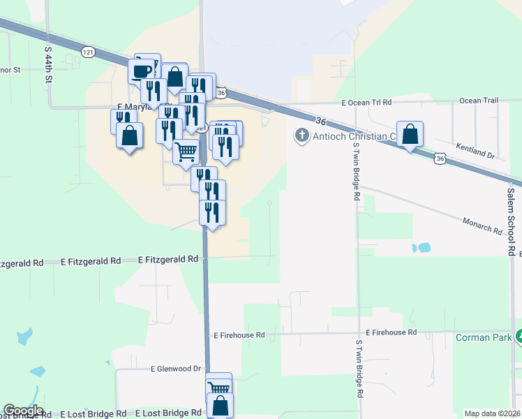 map of restaurants, bars, coffee shops, grocery stores, and more near 2360 Mount Zion Road in Decatur