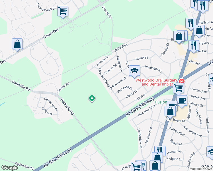 map of restaurants, bars, coffee shops, grocery stores, and more near 28 Pleasant Valley Drive in Woodbury
