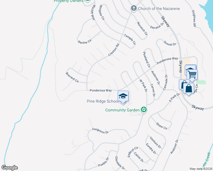 map of restaurants, bars, coffee shops, grocery stores, and more near 13917 Hobart Court in Magalia