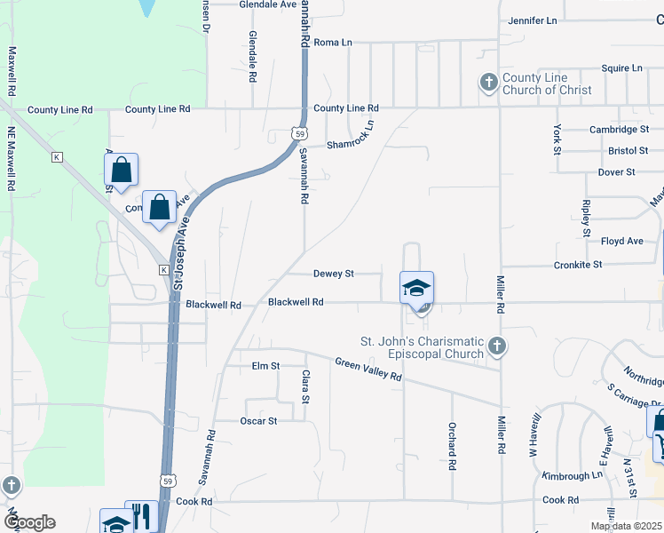map of restaurants, bars, coffee shops, grocery stores, and more near 5506 Jimtown Road in Saint Joseph