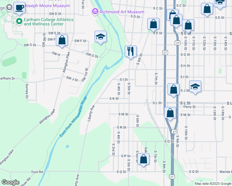 map of restaurants, bars, coffee shops, grocery stores, and more near 920 South 4th Street in Richmond
