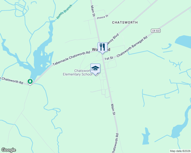 map of restaurants, bars, coffee shops, grocery stores, and more near 3 2nd Street in Woodland