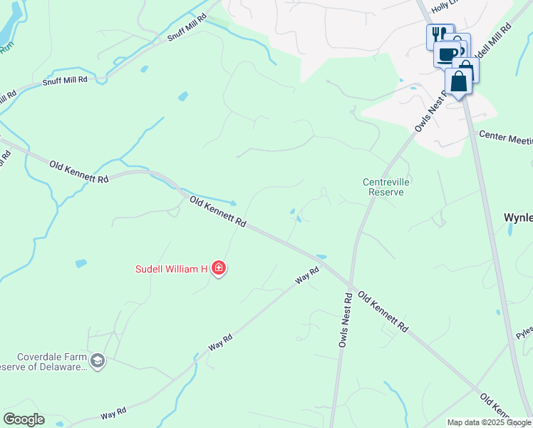 map of restaurants, bars, coffee shops, grocery stores, and more near 208 Haystack Lane in Wilmington