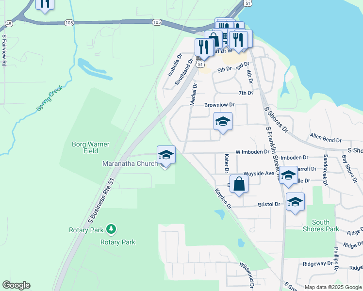 map of restaurants, bars, coffee shops, grocery stores, and more near 122 Madison Drive in Decatur