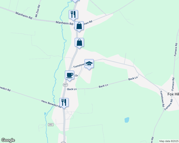 map of restaurants, bars, coffee shops, grocery stores, and more near 7891 Tomstown Road in Waynesboro