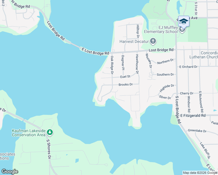 map of restaurants, bars, coffee shops, grocery stores, and more near 77-85 Oak Ridge Drive in Decatur