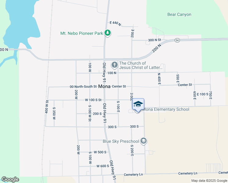 map of restaurants, bars, coffee shops, grocery stores, and more near 90 Center Street in Mona