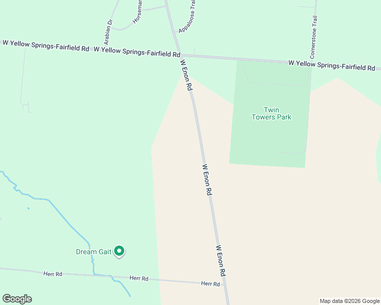 map of restaurants, bars, coffee shops, grocery stores, and more near 4577 West Enon Road in Yellow Springs