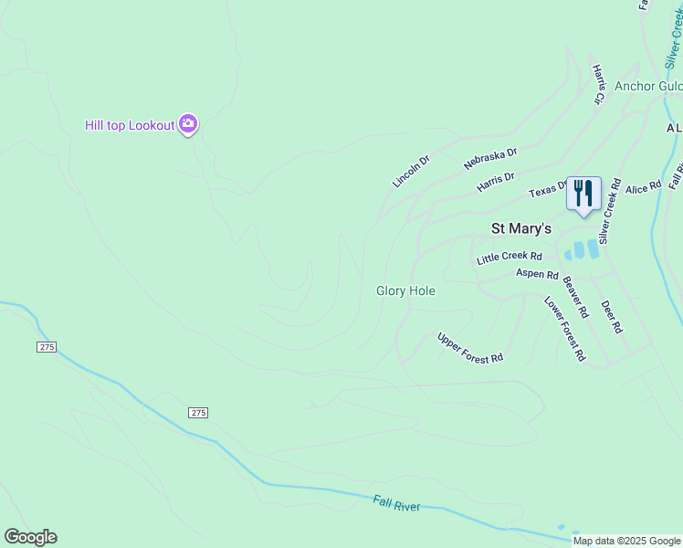 map of restaurants, bars, coffee shops, grocery stores, and more near 264 Hilltop Road in Idaho Springs