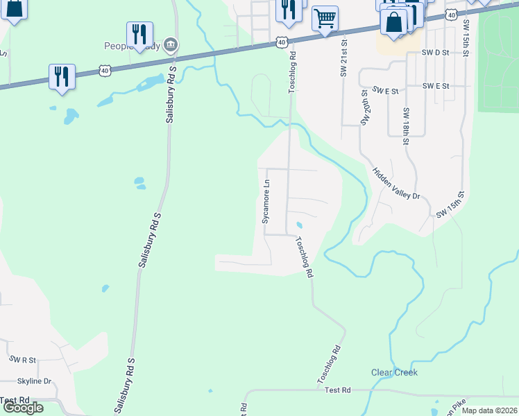 map of restaurants, bars, coffee shops, grocery stores, and more near 1078 Sycamore Lane in Richmond