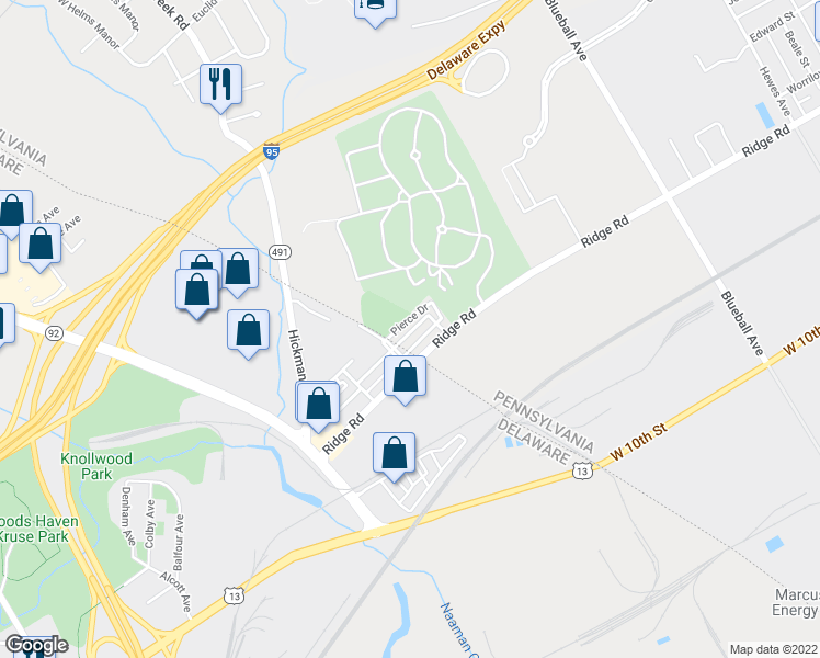 map of restaurants, bars, coffee shops, grocery stores, and more near 1124 Sterling Avenue in Linwood