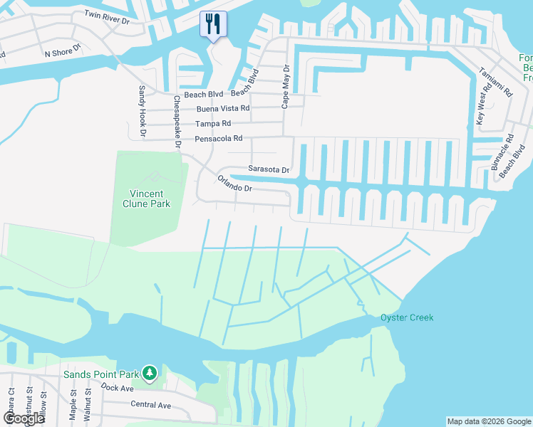 map of restaurants, bars, coffee shops, grocery stores, and more near 4 Heron Court in Lacey Township