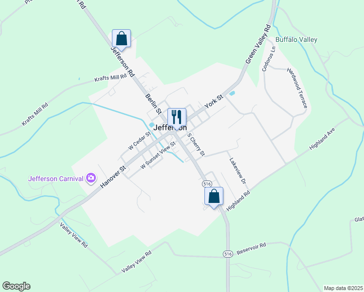 map of restaurants, bars, coffee shops, grocery stores, and more near in Township of Codorus