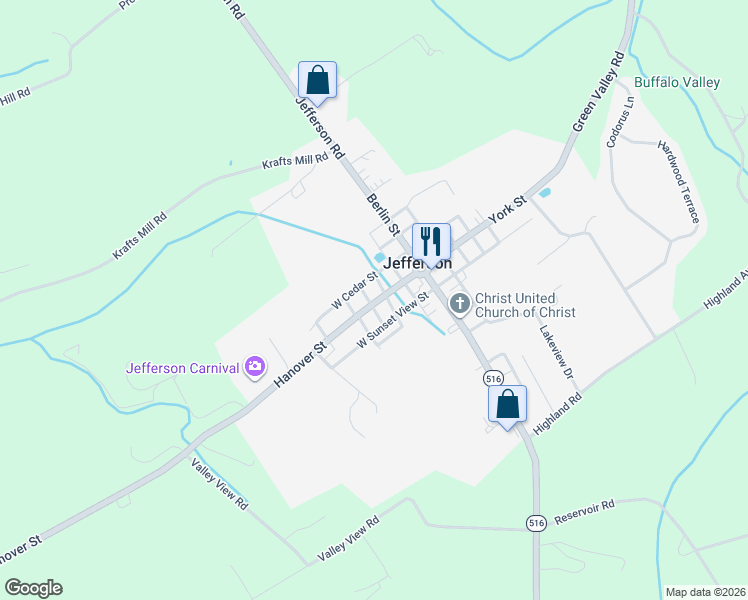map of restaurants, bars, coffee shops, grocery stores, and more near 19 State Route 3041 in Spring Grove