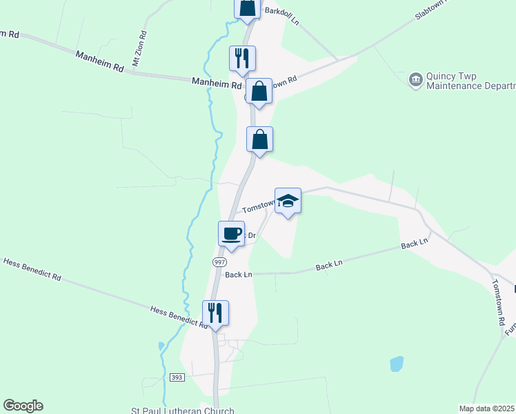 map of restaurants, bars, coffee shops, grocery stores, and more near 7891 Tomstown Road in Waynesboro