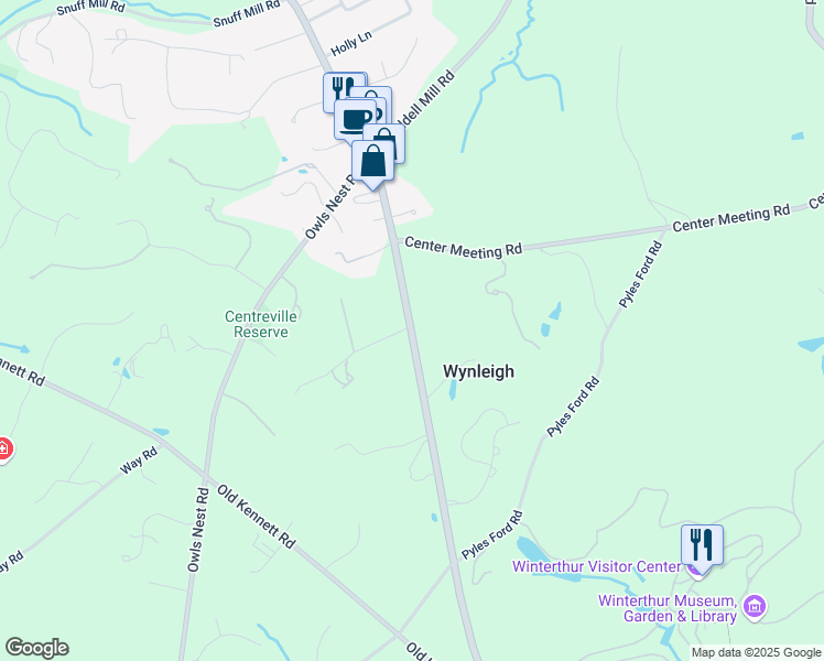 map of restaurants, bars, coffee shops, grocery stores, and more near in New Castle County