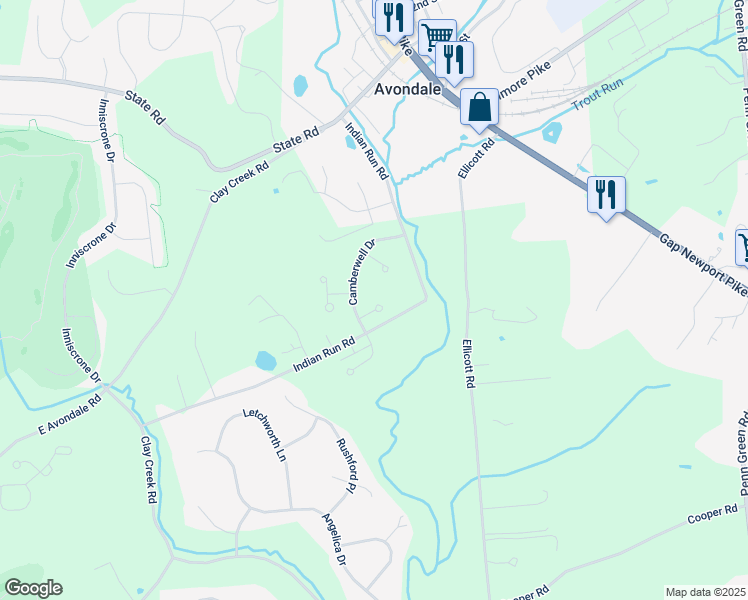 map of restaurants, bars, coffee shops, grocery stores, and more near 605 Heatherbrook Court in Avondale