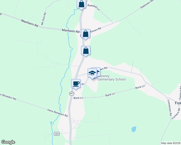 map of restaurants, bars, coffee shops, grocery stores, and more near 7932 Tomstown Rd in Waynesboro