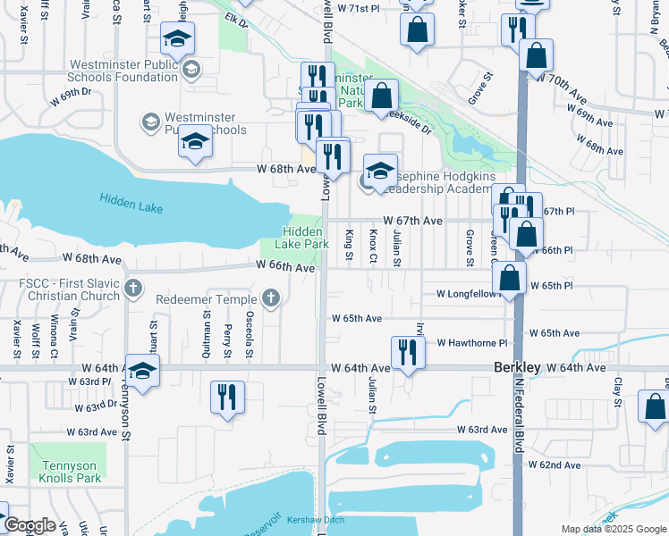 map of restaurants, bars, coffee shops, grocery stores, and more near in Berkley