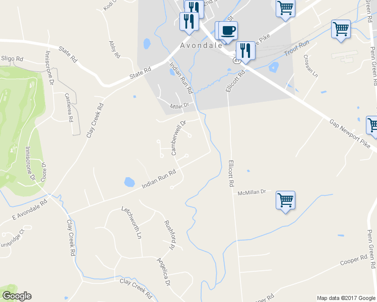 map of restaurants, bars, coffee shops, grocery stores, and more near 607 Heatherbrook Court in Avondale
