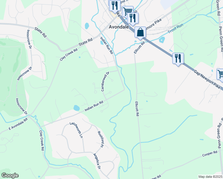 map of restaurants, bars, coffee shops, grocery stores, and more near 607 Heatherbrook Court in Avondale