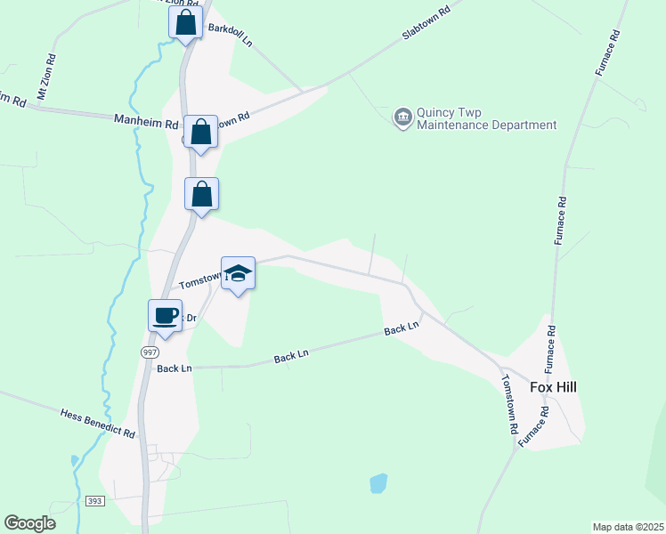 map of restaurants, bars, coffee shops, grocery stores, and more near 8100 Tomstown Road in Waynesboro