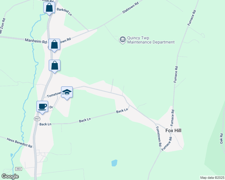 map of restaurants, bars, coffee shops, grocery stores, and more near 8130 Tomstown Road in Waynesboro