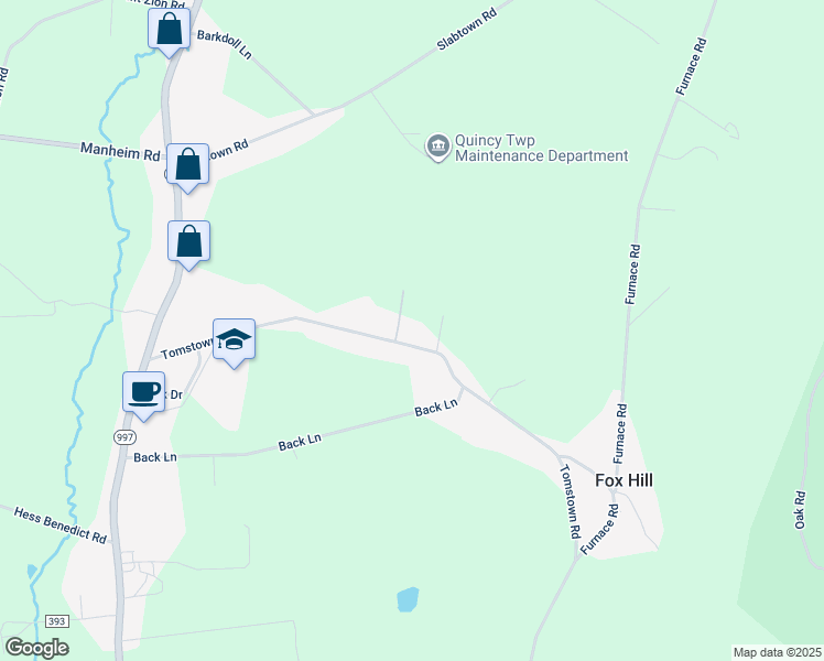 map of restaurants, bars, coffee shops, grocery stores, and more near 8130 Tomstown Road in Waynesboro