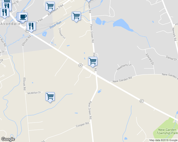 map of restaurants, bars, coffee shops, grocery stores, and more near 8828 Gap Newport Pike in Avondale