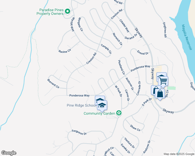 map of restaurants, bars, coffee shops, grocery stores, and more near 13937 Chestnut Circle in Magalia