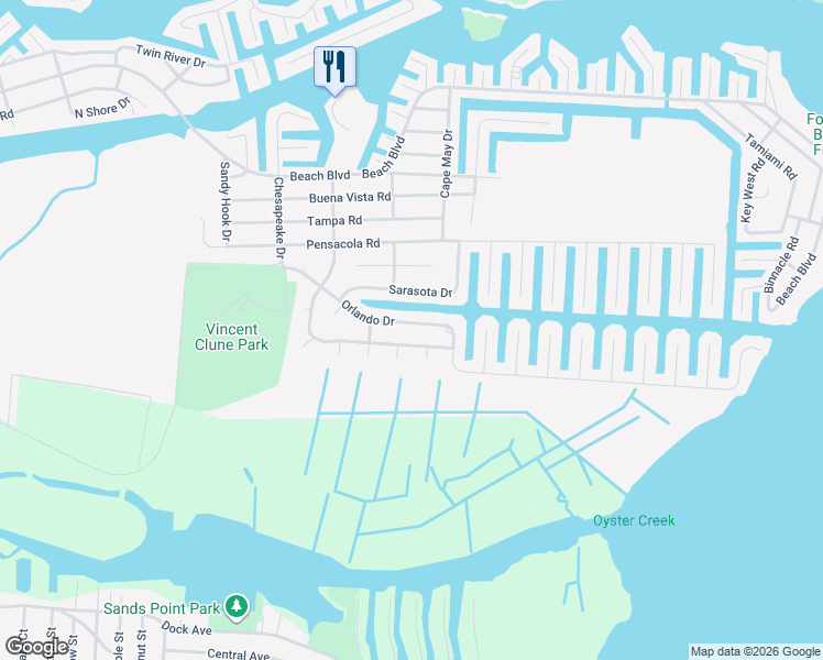 map of restaurants, bars, coffee shops, grocery stores, and more near 1012 Orlando Drive in Lacey Township