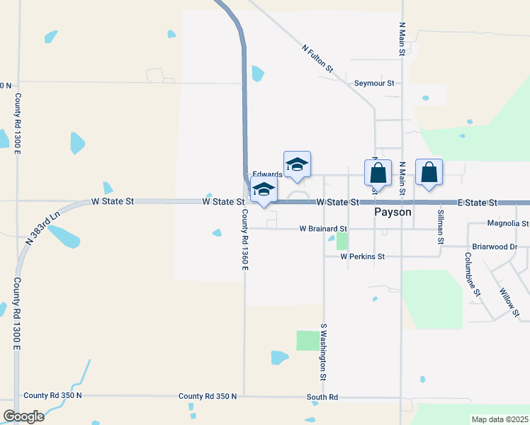 map of restaurants, bars, coffee shops, grocery stores, and more near 420 West Brainard Street in Payson