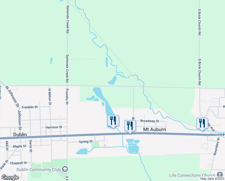 map of restaurants, bars, coffee shops, grocery stores, and more near 16933 Delaware Street in Cambridge City