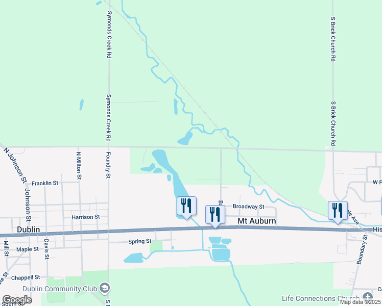 map of restaurants, bars, coffee shops, grocery stores, and more near 16933 Delaware Street in Cambridge City