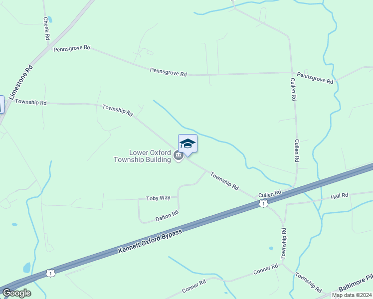 map of restaurants, bars, coffee shops, grocery stores, and more near 211 Township Road in Oxford