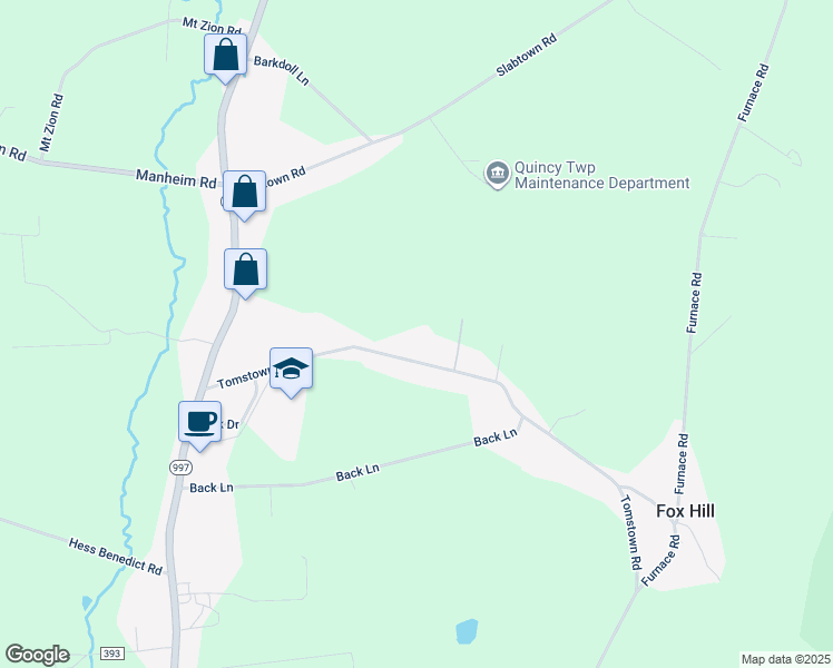 map of restaurants, bars, coffee shops, grocery stores, and more near 8100 Tomstown Road in Waynesboro