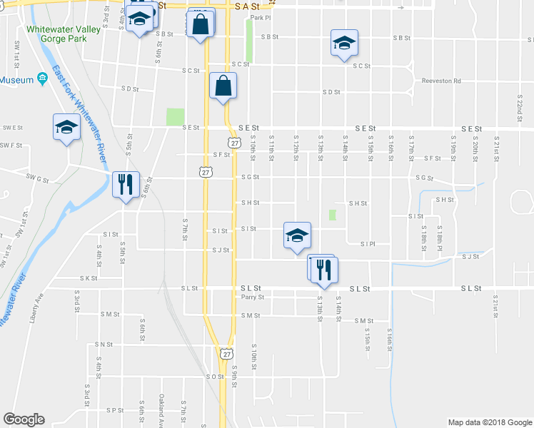 map of restaurants, bars, coffee shops, grocery stores, and more near 818 South 11th Street in Richmond
