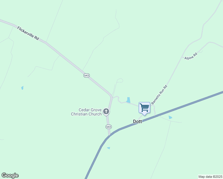 map of restaurants, bars, coffee shops, grocery stores, and more near 5647 Flickerville Road in Warfordsburg