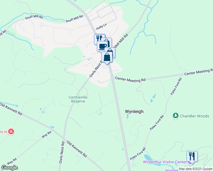 map of restaurants, bars, coffee shops, grocery stores, and more near 5620 Kennett Pike in Wilmington