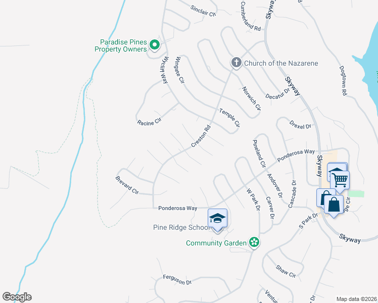 map of restaurants, bars, coffee shops, grocery stores, and more near 6282 Hartnell Court in Magalia