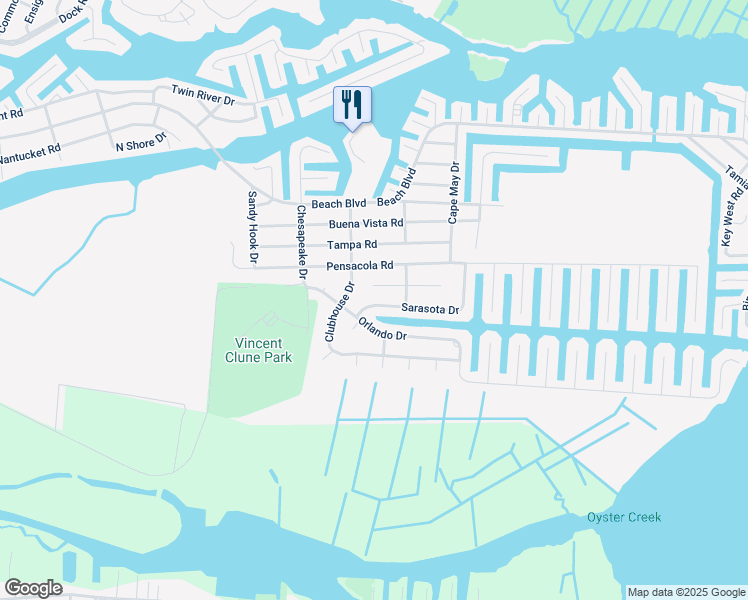 map of restaurants, bars, coffee shops, grocery stores, and more near 908 Sarasota Drive in Lacey Township
