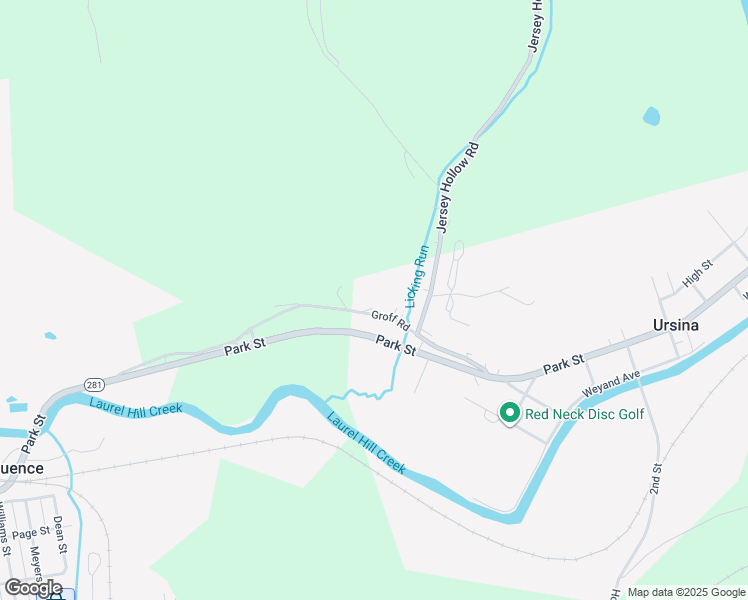 map of restaurants, bars, coffee shops, grocery stores, and more near 226 Groff Road in Confluence