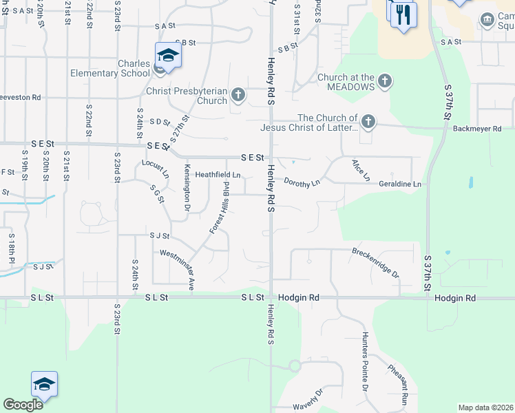 map of restaurants, bars, coffee shops, grocery stores, and more near 2913 Stoneleigh Drive in Richmond
