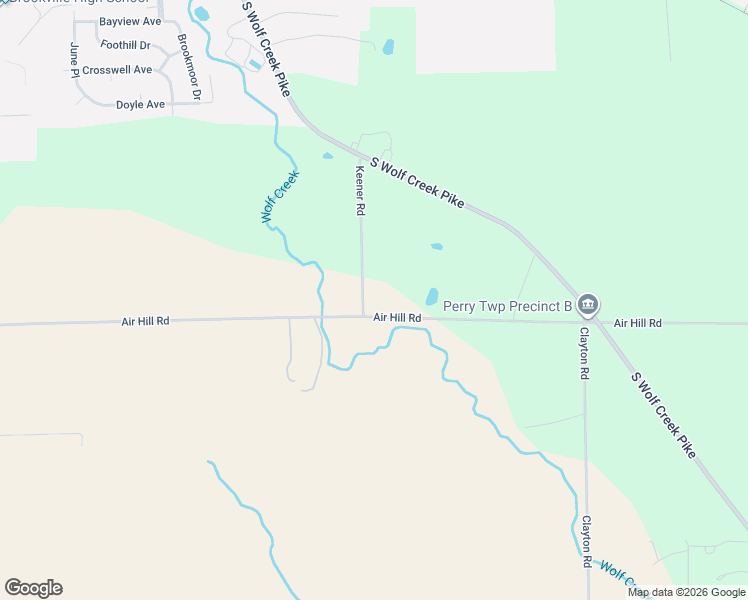 map of restaurants, bars, coffee shops, grocery stores, and more near 5080 Keener Road in Brookville