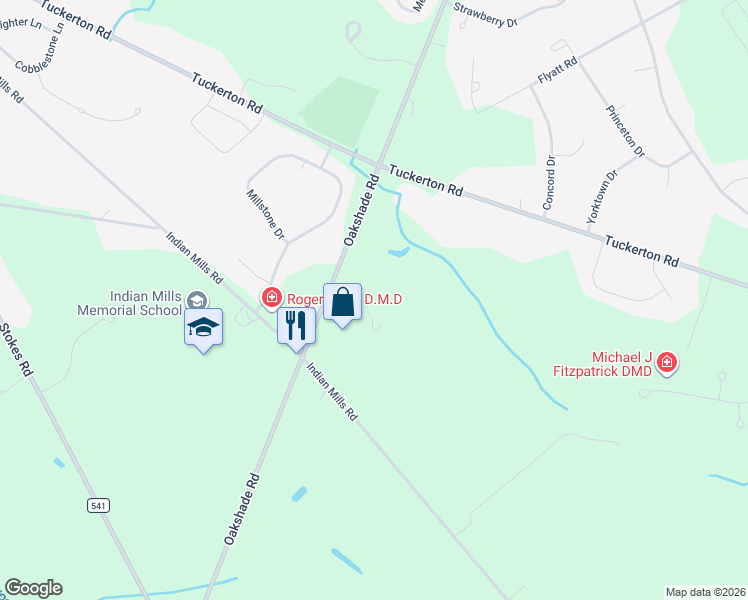 map of restaurants, bars, coffee shops, grocery stores, and more near 426 Oakshade Road in Shamong