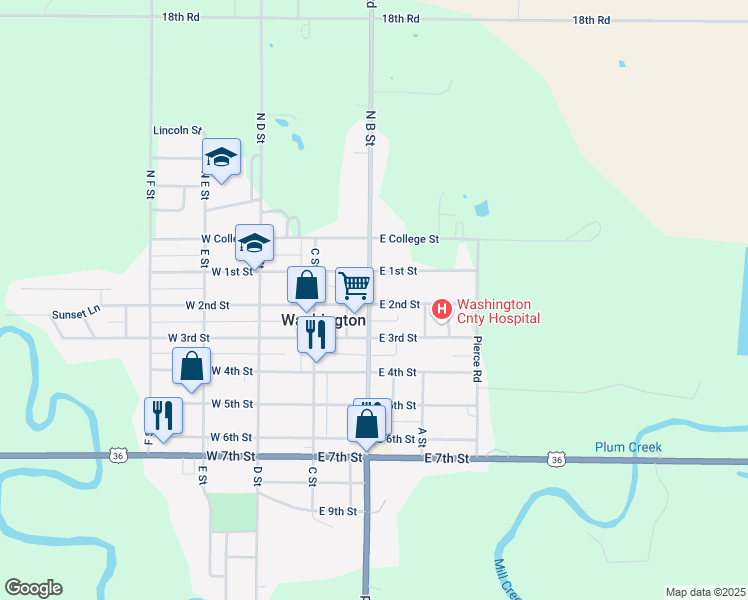map of restaurants, bars, coffee shops, grocery stores, and more near 150 B Street in Washington