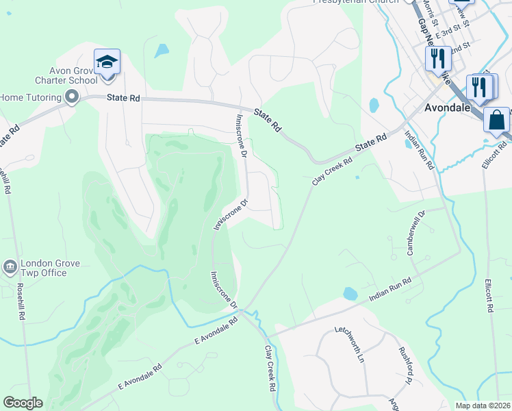 map of restaurants, bars, coffee shops, grocery stores, and more near 235 Castlerea Road in Avondale