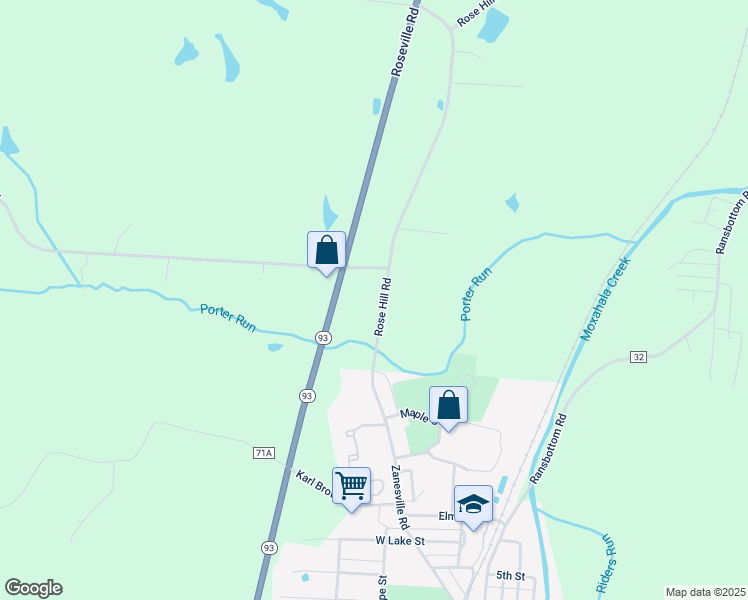 map of restaurants, bars, coffee shops, grocery stores, and more near 7835 Rose Hill Road in Roseville
