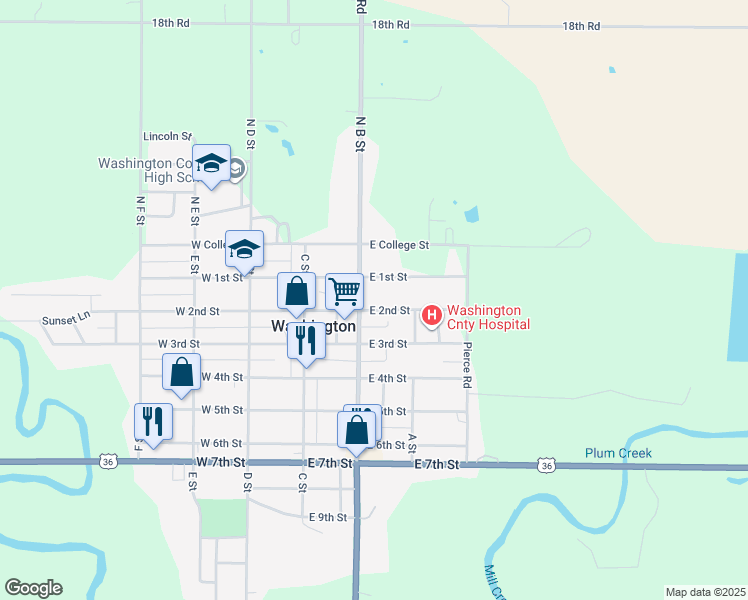 map of restaurants, bars, coffee shops, grocery stores, and more near 150-198 B Street in Washington