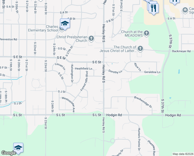 map of restaurants, bars, coffee shops, grocery stores, and more near 2913 Stoneleigh Drive in Richmond